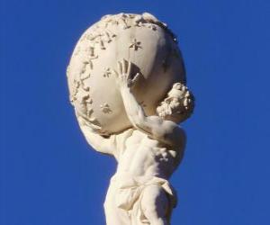 пазл Атлас, титан в греческой мифологии, которая поддерживает землю на своих плечах